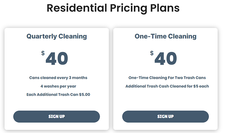 Residential Pricing Plans